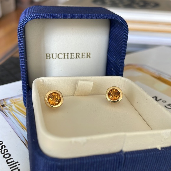 Bucherer Jewelry - Bucherer 18k YG Bezel Set Citrine Earrings
